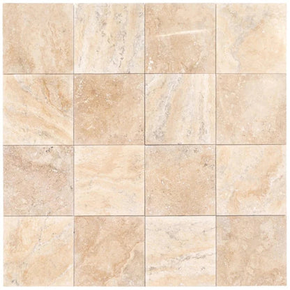 Philly Travertine Honed and Filled Floor and Wall Tile 18"x18" product shot top view