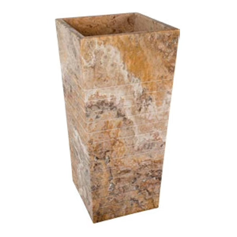 Scabos Travertine Pedestal Stand-Alone Cone Shaped Sink
