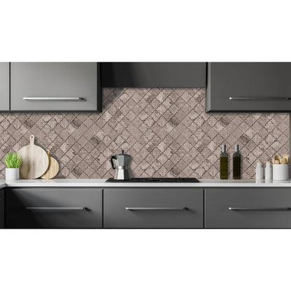 Silver Shadow Marble Casablanca on 12" x 12" Mesh Mosaic Tile SKU-HSSSCMOSH Installed view