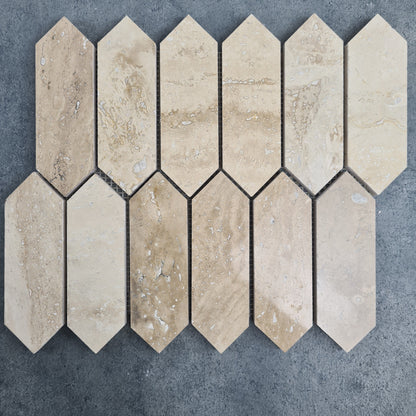 Patara Strada Pattern 12" x 12" Honed Travertine Mesh-Mounted Mosaic Tile