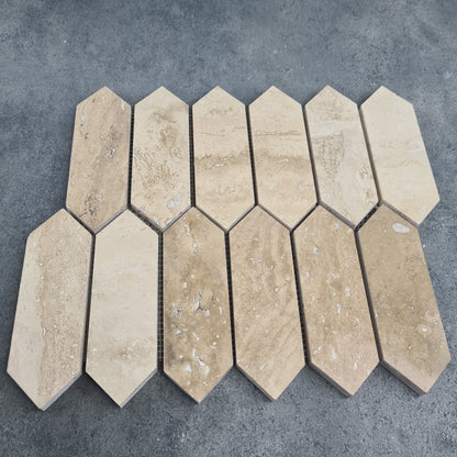 Patara Strada Pattern 12" x 12" Honed Travertine Mesh-Mounted Mosaic Tile