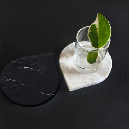 Marble 4"x5" Teardrop Coasters Semi-polished set of 2