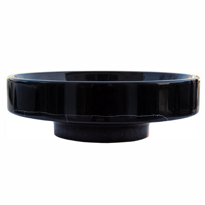 Toros Black marble Round Above Counter Sink Polished size D 16'' H6'' SKU NTRSTC52 side view product shot