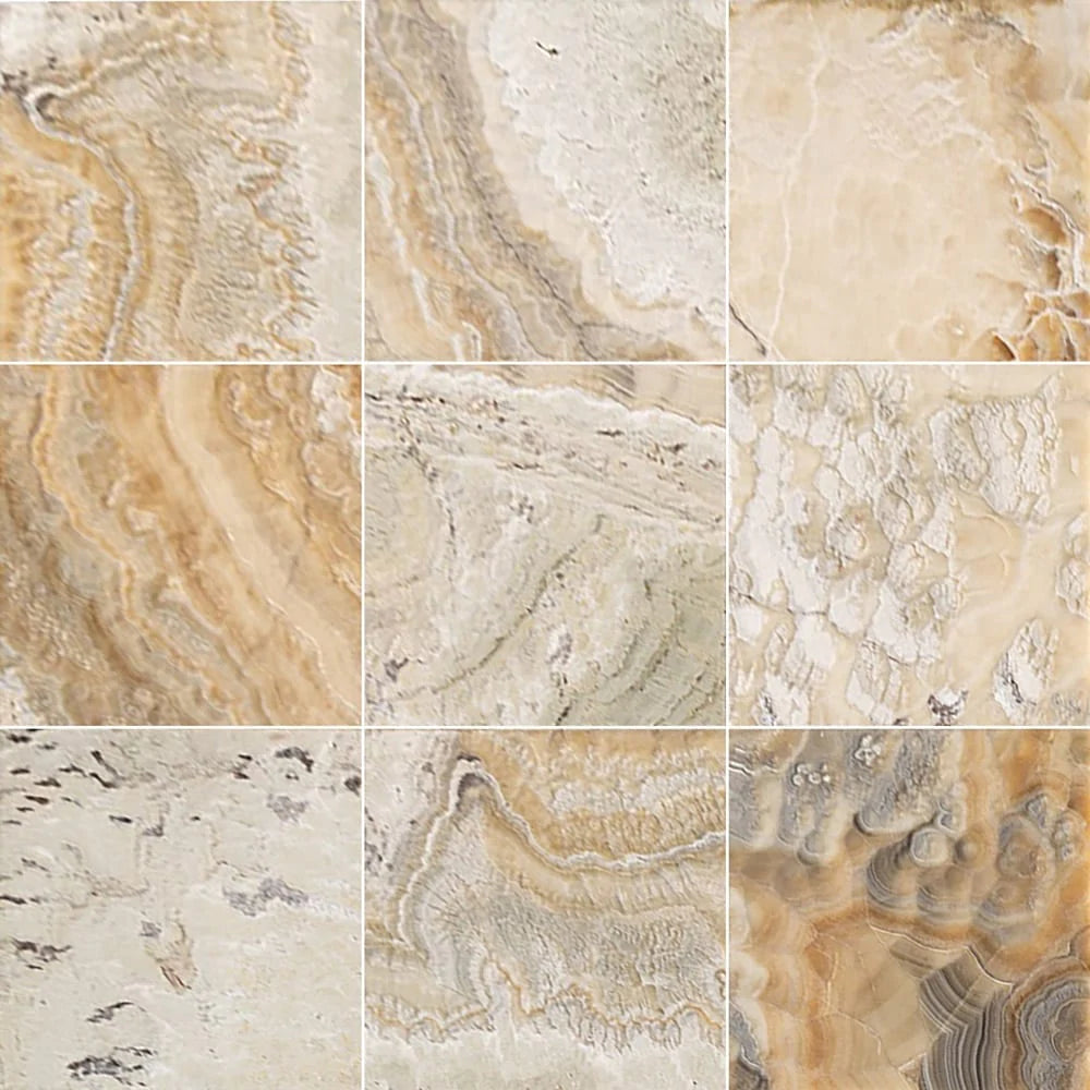 Traonyx Travertine Tile Honed and Filled SKU-TONYX18x18H top view