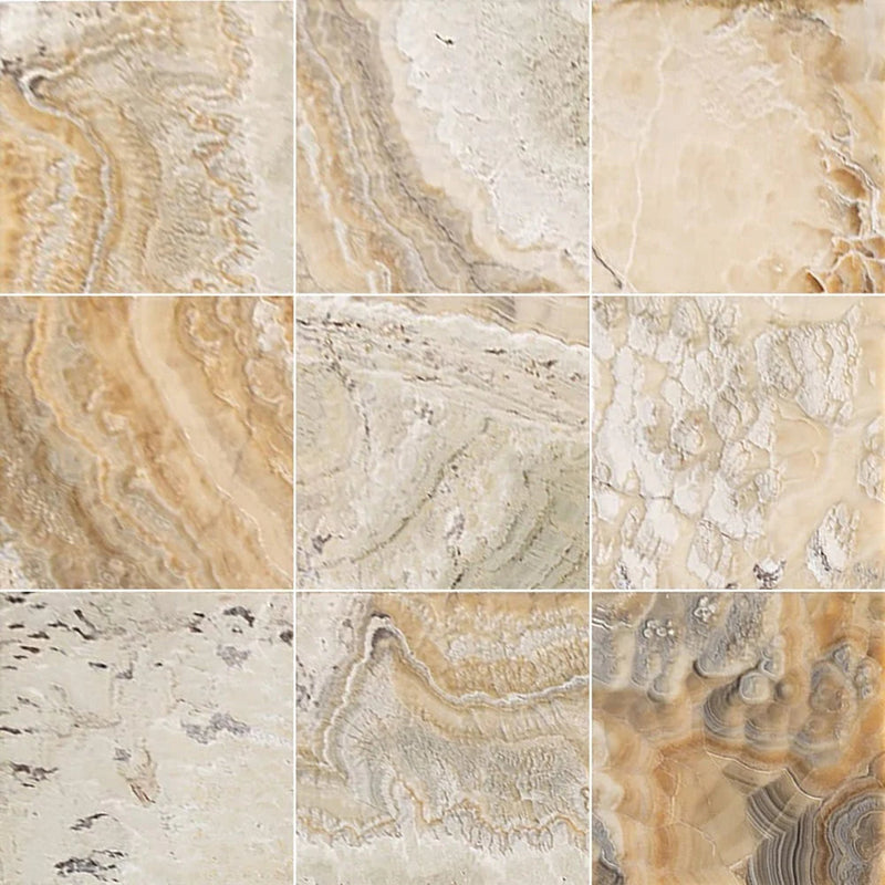 Traonyx Travertine Tile Honed and Filled SKU-TONYX18x18H top view