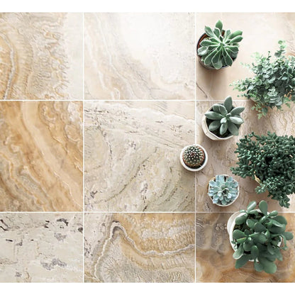 Traonyx Travertine Tile Honed and Filled SKU-TONYX18x18H