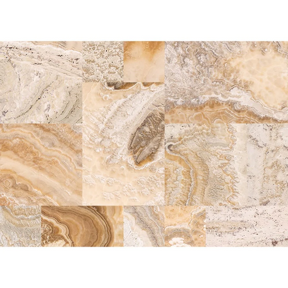 Traonyx Travertine Tile Honed and Filled SKU-TONYXPATH multi top view