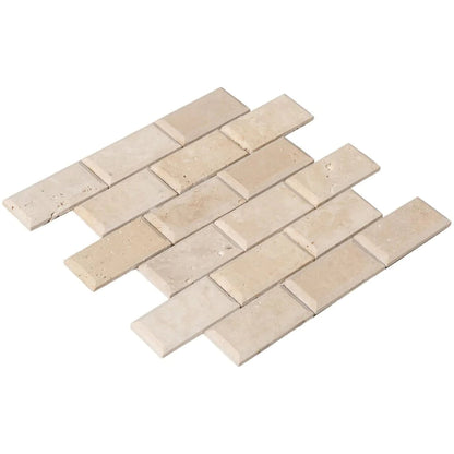 Tuscany Ivory Light Travertine Honed Mosaic Tile (10 sqft per box)