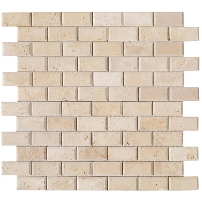 Tuscany Ivory Light Travertine Honed Mosaic Tile (10 sqft per box)