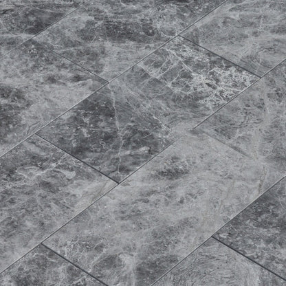 tundra earth grey marble tile surface polished edge straight SKU-10087356 product shot angle view