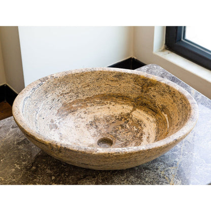 Valencia travertine oval sink SKU-EGESTN01 size (W)16" (L)21" (H)6" product shot angle view