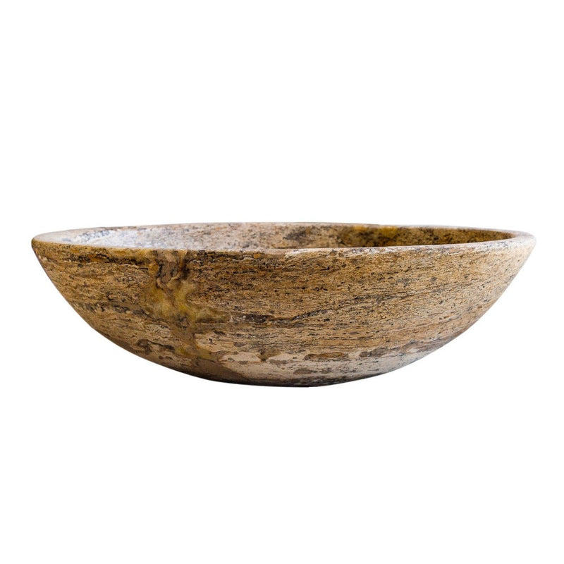 Valencia travertine oval sink SKU-EGESTN01 size (W)16" (L)21" (H)6" product shot front view
