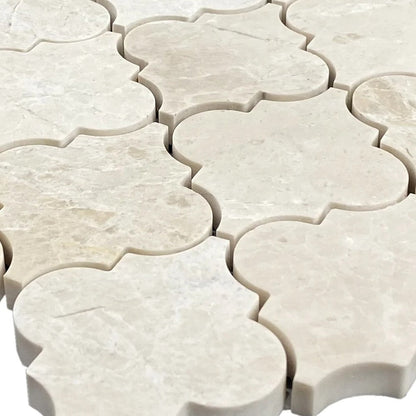 Vanilla Beige Marble Casablanca on 12" x 12" Mesh Mosaic Tile SKU-HSVBCMOSH close view