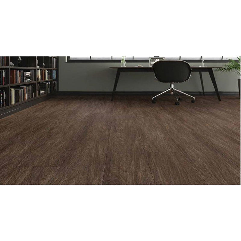 agt armonia collection palermo large laminate flooring edge detail 4-sided V-groove wood look thickness 8mm size 6.25"x54" SKU 991975 installed on working room floor