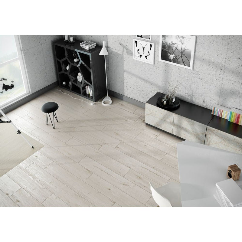 agt natura line volga groove laminate flooring size 7.5"x47" SKU 991580 installed on modern living room floor