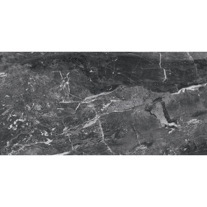 Anka biga anthracite glossy porcelain wall and floor tile rectified size 24"x48" SKU-165305
