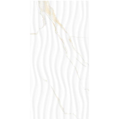Anka classic carrara gold glossy unrectified porcelain form decor tile 12"x24" SKU-170048 top view