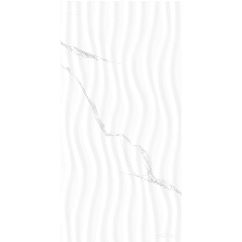 Anka classic carrara silver glossy unrectified porcelain form decor wall tile 12"x24" SKU-170047