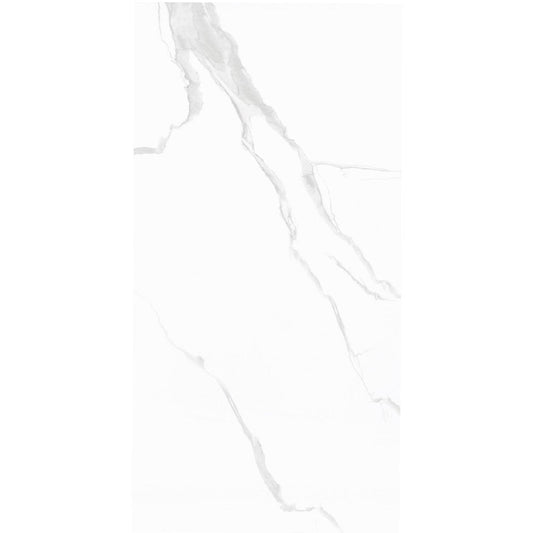 Anka classic carrara silver glossy unrectified porcelain wall tile 12"x24"-SKU-170045