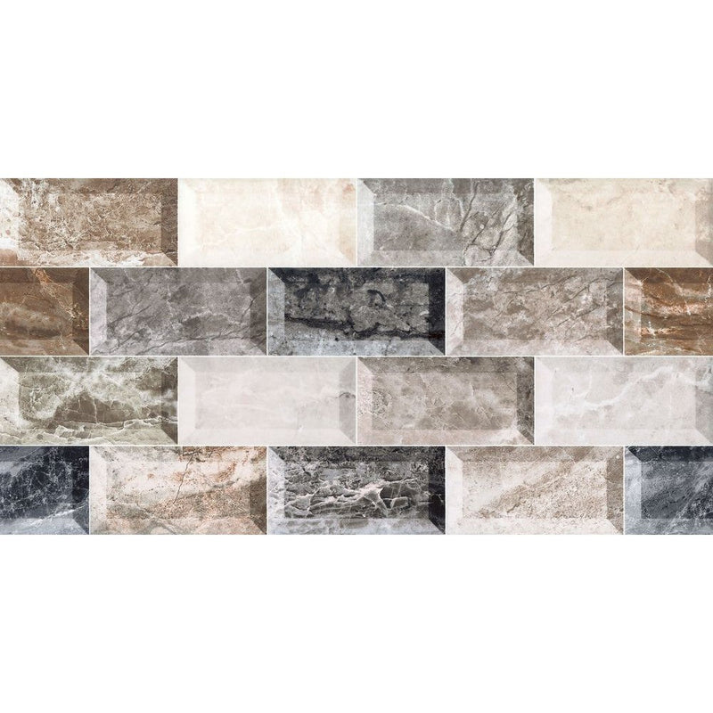 anka concept multi glossy unrectified wall tile size 30cmx60cm SKU 165143 product shot top view