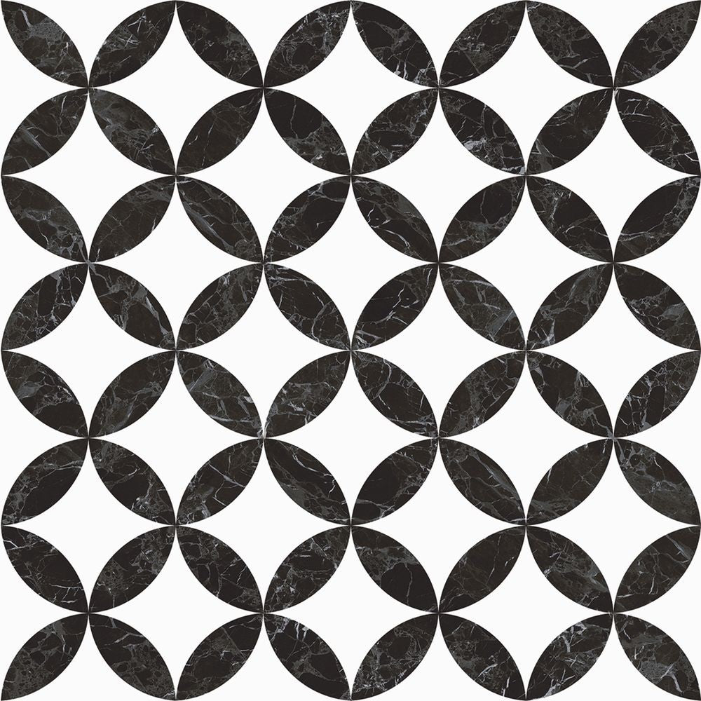 Anka dante black glossy rectified wall and floor tile size 24"x24" SKU-170021