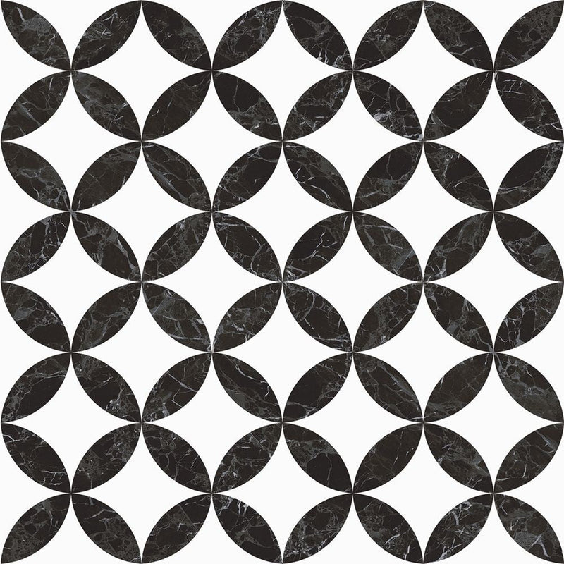 Anka dante black glossy rectified wall and floor tile size 24"x24" SKU-170021