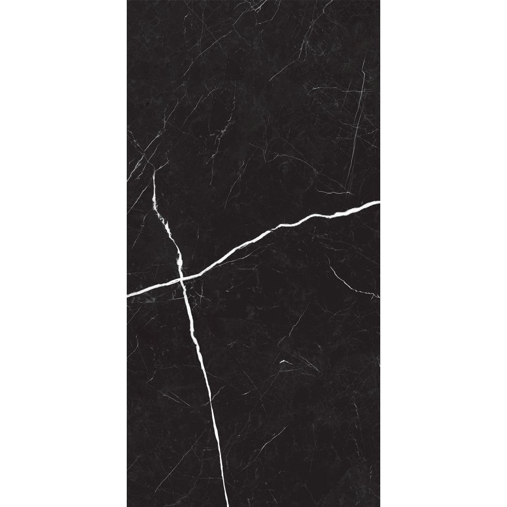 Anka Eva glossy porcelain black wall tile 12"X24" product top view SKU-165097