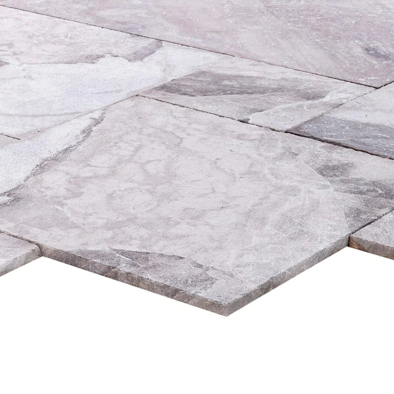 Atlantic Grey Marble Tiles Antique Pattern Sand-Blasted Brushed SKU-KRTAGMAPSBB 