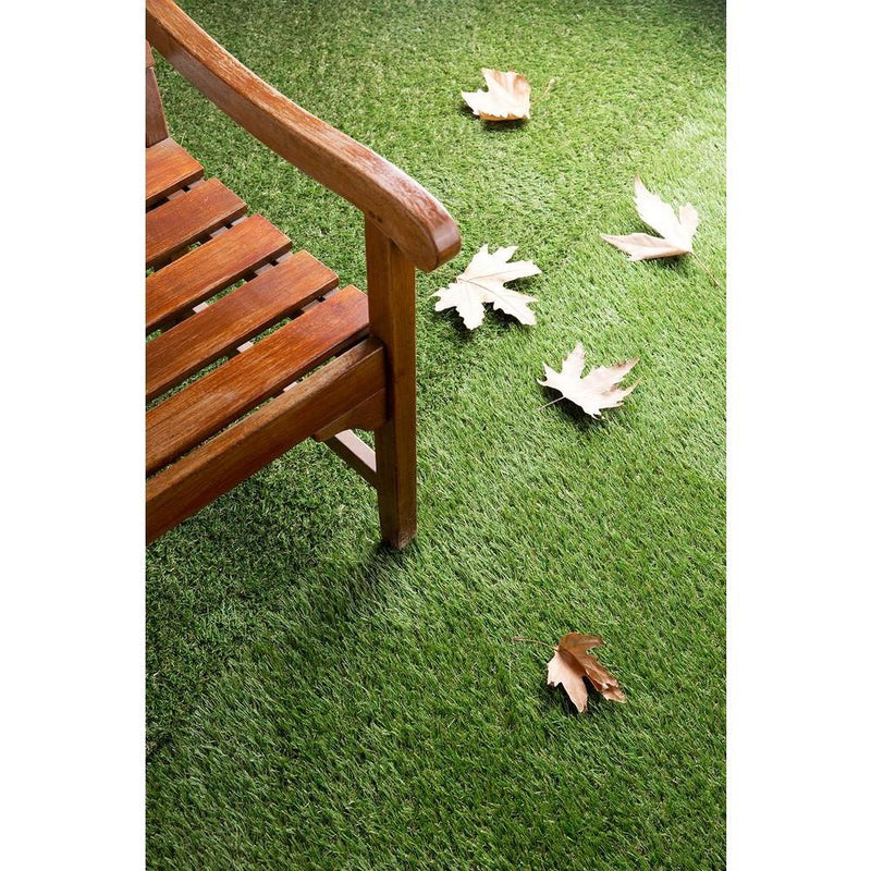 artifical grass rug green width 157.5" (4m) thickness 40mm SKU-928017 installed on garden floor