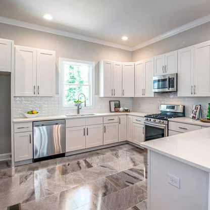 Atlantic Grey Cloudy Floor and Wall Marble Tile Polished