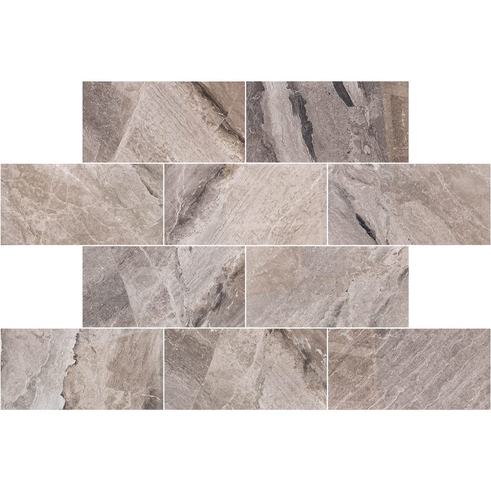 Atlantic Grey Cloudy Floor and Wall Marble Tile Polished