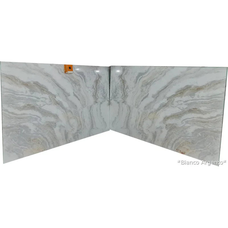 Bianco Argento White Bookmatching Marble Slab