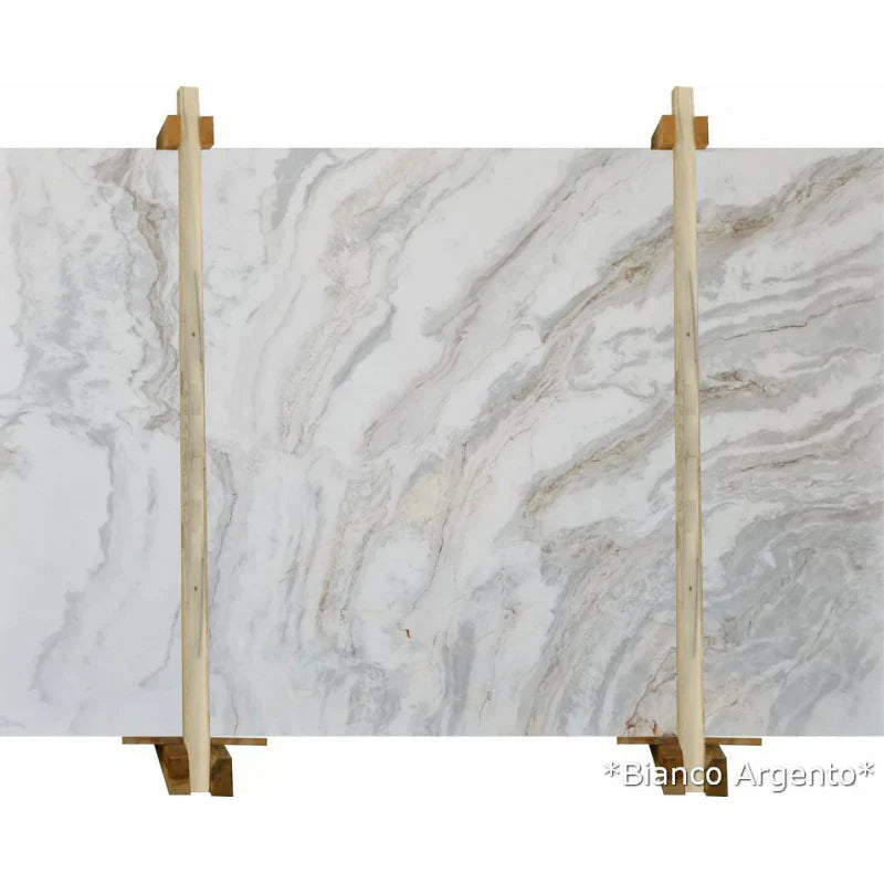 Bianco Argento White Bookmatching Marble Slab