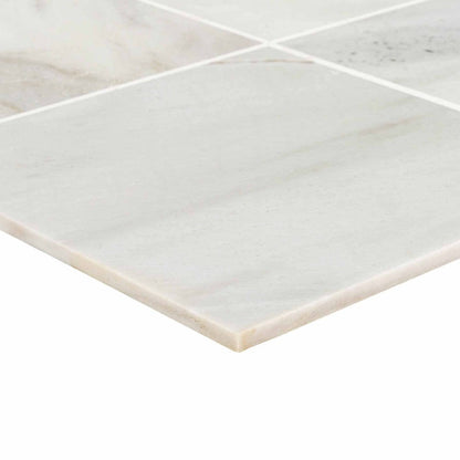 bianco carrara white marble tiles 36x36 honed SKU-20012390 product shot thickness view