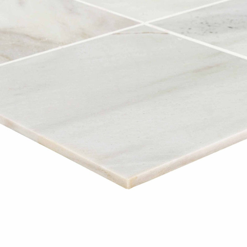 bianco carrara white marble tiles 36x36 polished SKU-20012389 product shot thickness view