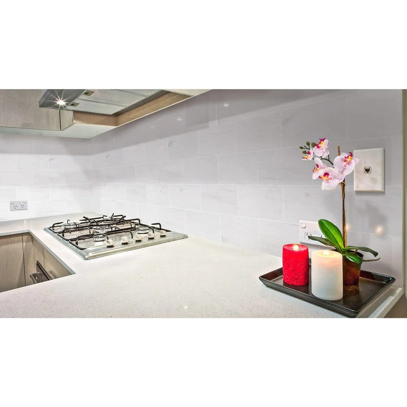Bianco Dolomite Marble Tile Honed-Wall Collection