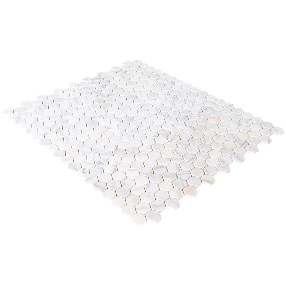 Bianco Ibiza White Marble Tumbled Mosaic Tile