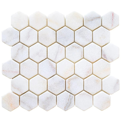 Bianco Ibiza White Marble Tumbled Mosaic Tile