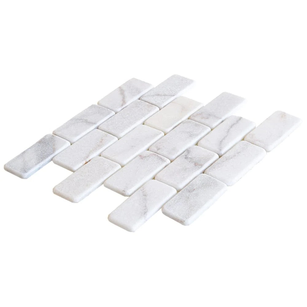 Bianco Ibiza White Marble Tumbled Mosaic Tile