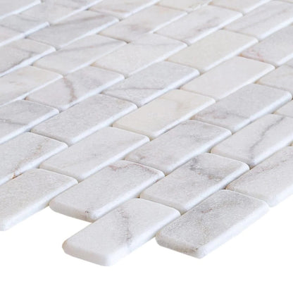 Bianco Ibiza White Marble Tumbled Mosaic Tile