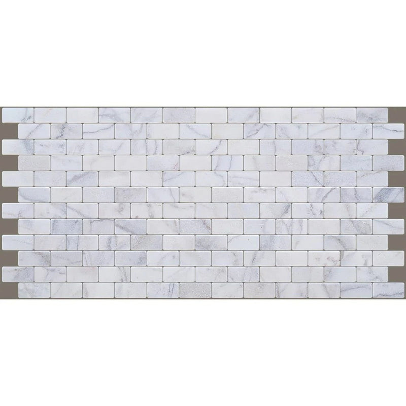 Bianco Ibiza White Marble Tumbled Mosaic Tile