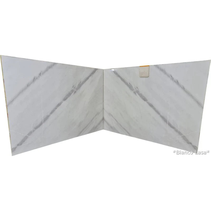 Bianco Lasa White Bookmatching Marble Slab