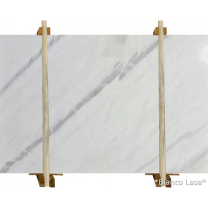 Bianco Lasa White Bookmatching Marble Slab