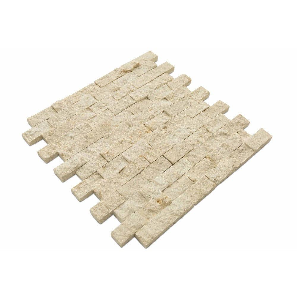 botticcino splitface marble mosaics 1x2 SKU-20012357 angle view