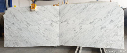 Calacatta Oro White Bookmatching Marble Slab