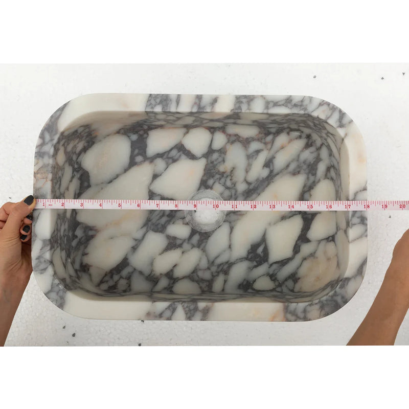 Calafata viola marble sink (L)18" (W)12" (H)7"