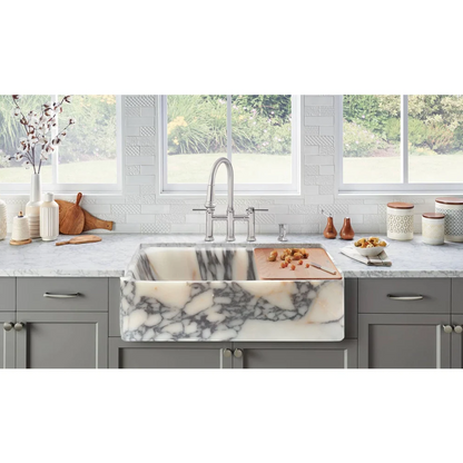 Calacatta Viola Marble Natural Stone Rectangular Sink (W)18" (L)12" (H)6"