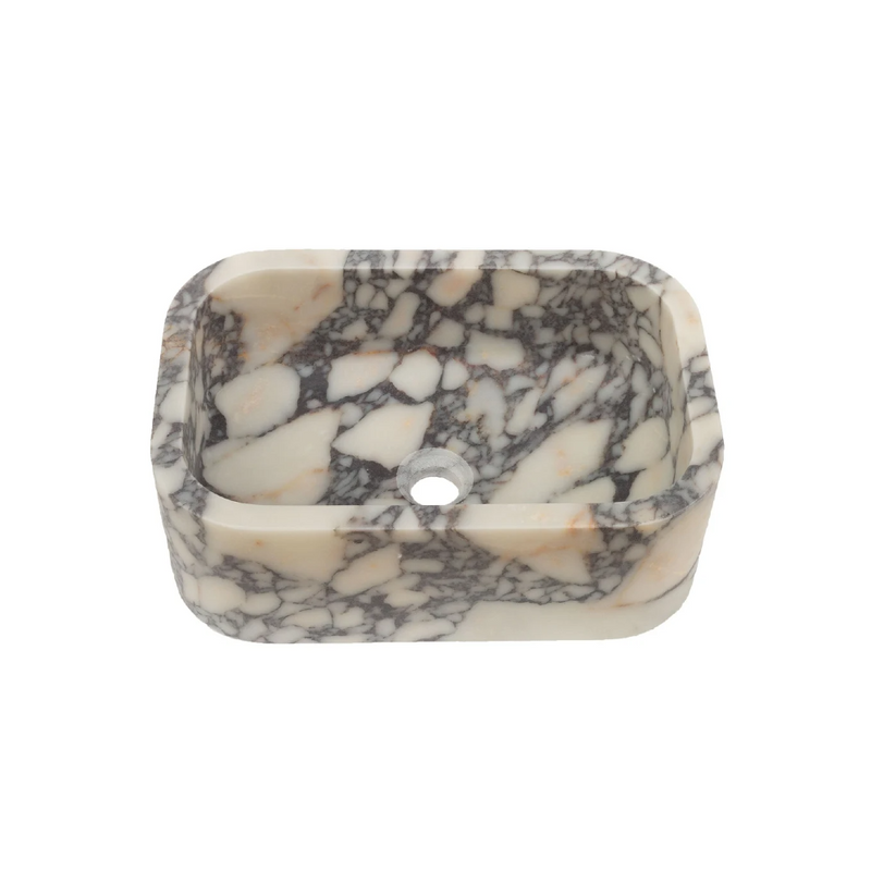 Calacatta Viola Marble Natural Stone Rectangular Sink (W)18" (L)12" (H)6"