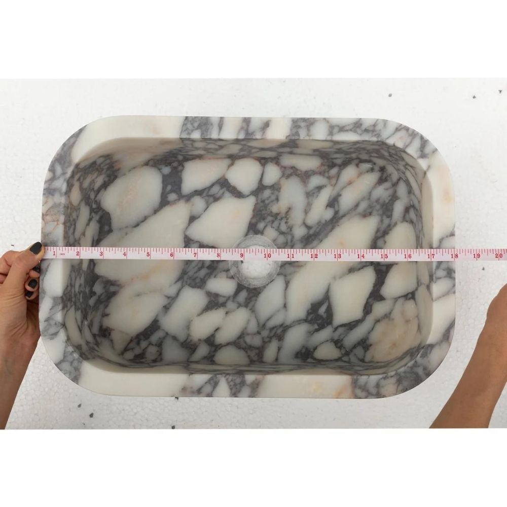 Calacatta Viola Marble Natural Stone Rectangular Sink (W)18" (L)12" (H)6"