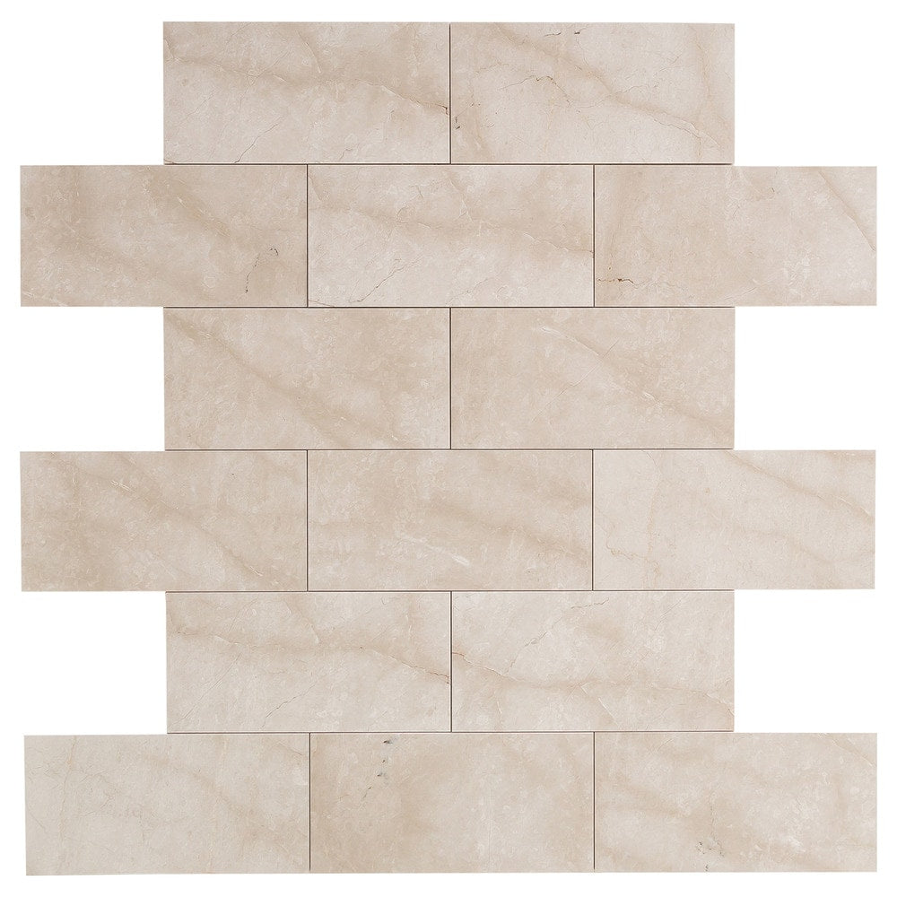 calista cream premium polished marble tile 12x24 SKU-15001846 product shot top view